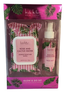 Nicole Miller Rose Cactus Water Makeup Remover Wipes Face Mist Glow  Go Set Read - Picture 1 of 3