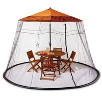 Garden Umbrella Sun Parasol Table Mosquito Net Cover Screen Bug Netting Cover,Zipper Opening and Water Tube at Base,Black,275x230cm