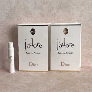 Lot of 2 J'ADORE DIOR EDT Eau De Toilette Spray Samples Card Vial 0.03oz/1ml ea - Picture 1 of 2