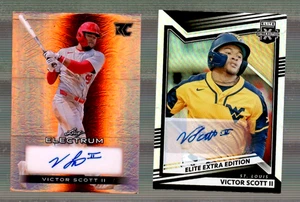 Victor Scott 2024 Leaf Electrum RC automático/99 y 2022 Panini Elite edición extra AU - Imagen 1 de 1