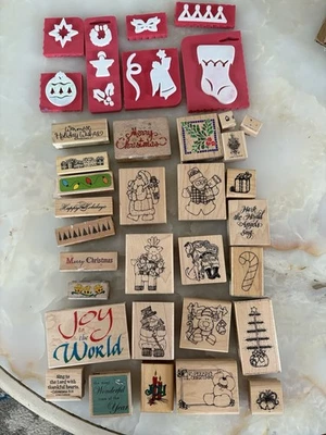 Lote de 38 selos de Natal Papai Noel boneco de neve borracha/espuma. Sem reserva - Imagem 1 de 2