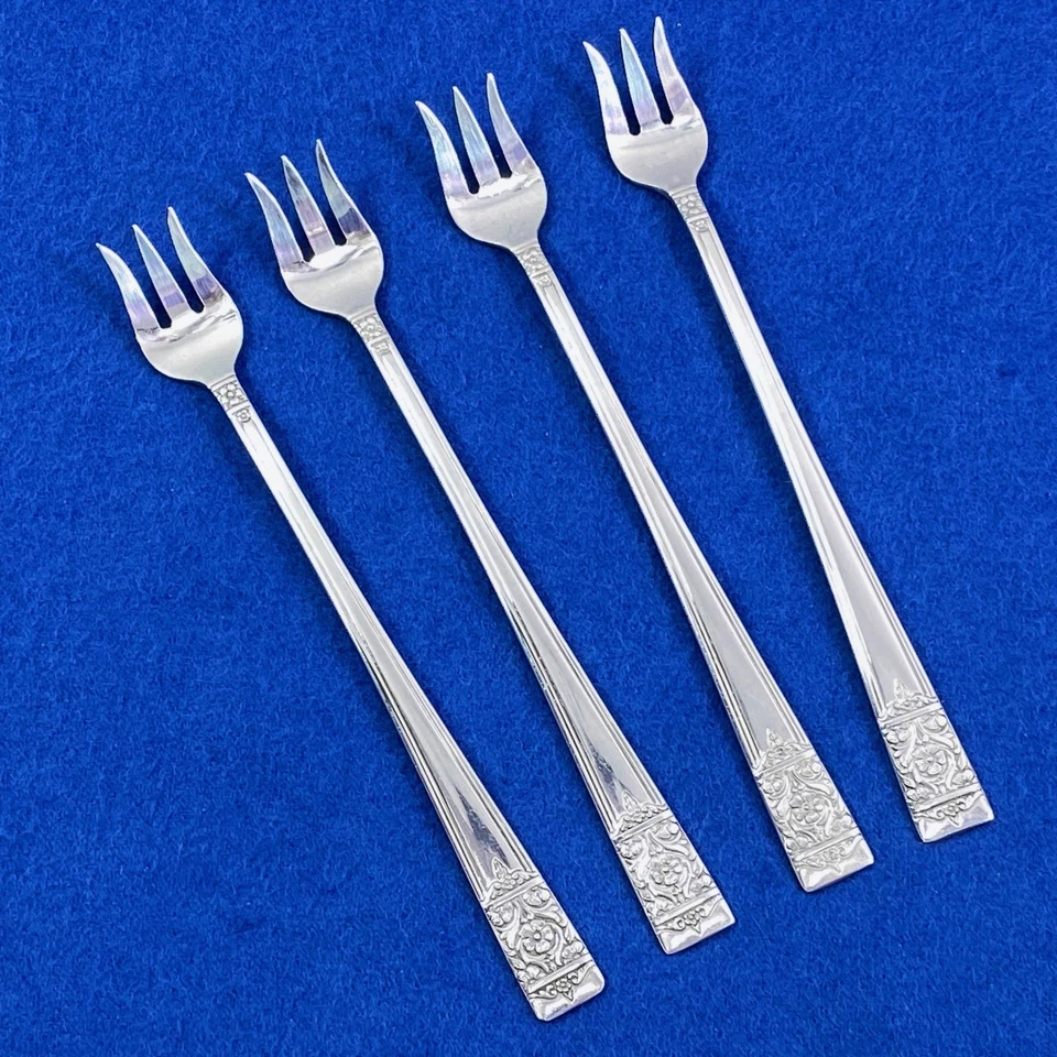 Inauguration Pattern Silverplate by National Silver  Set of 4 Cocktail Forks - Image 1 of 1