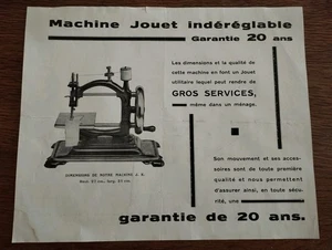 Brochure Machine à Coudre Jouet J. K. Vintage - Imagen 1 de 5