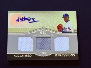 2011 Topps Marquee Acclaimed Impression Triple Relic Auto #AIT-4 Neftali Feliz - Picture 1 of 3
