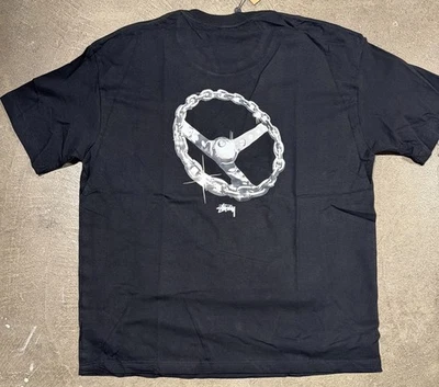 Stussy Shirt Chain Link Tee Tshirt Black Size XXL NWT Double Sided Streetwear - Image 1 of 4