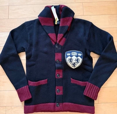 Polo Ralph Lauren Wool Shawl Collar Patch Cardigan Navy Japanese M 100% Wool - Image 1 of 4
