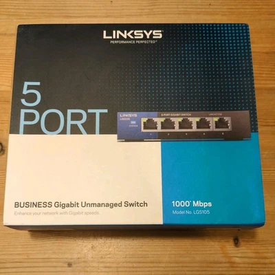 Linksys LGS105 Gigabit Unmanaged Switch 1000 Mbps - Boxed - Image 1 of 3
