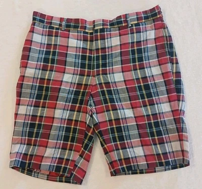 Vintage Gitman Bros Red Multicolored Plaid Shorts Men's size 34  - Image 1 of 4