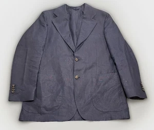 Blazer Abrigo Deportivo Drakes 100% Lino 43R (48 IT) Hecho en Italia Azul - Imagen 1 de 10