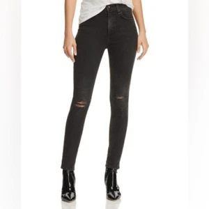 Rag and Bone Womens Distressed Black Jean Legging Size 26 Mid Rise Skinny - Picture 1 of 8