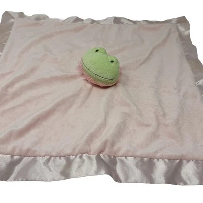 Manta de seguridad Hallmark rosa Lovey rana verde felpa borde satinado Foto 1 de 4