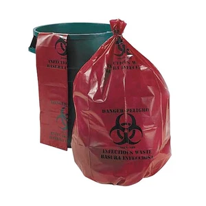 ABILITY ONE 8105-01-517-3661 Biohazard Bags,30 gal.,Red,PK100 5KRC6 - Picture 1 of 1