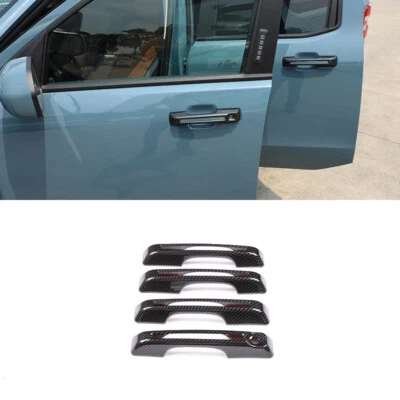 4 PCS Carbon Fiber Style ABS Door handle Cover Trim For Ford Maverick 2022-2023 Foto 1 de 4