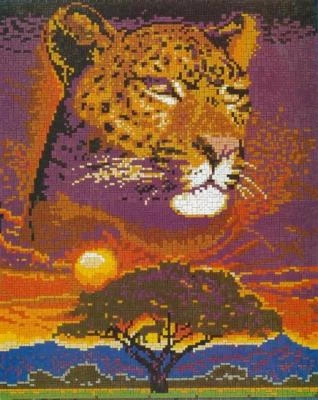 STICK IT® Mini Stecksystem Leopard in der Sonne ca. 8.300 Teile mit XXL-Steckvorlage