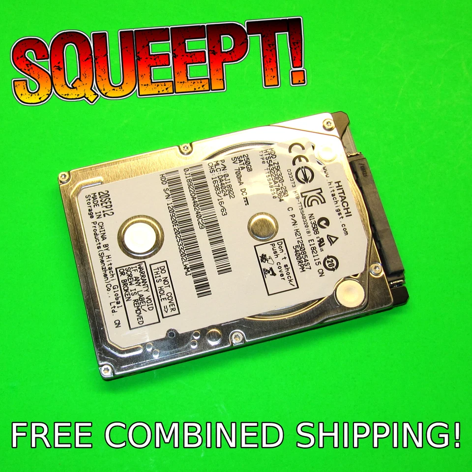 250GB Hard Drive 2.5 Hitachi HTS543225A7A384 HDD Laptop PS3 Playstation 3 SATA - Image 1 of 1