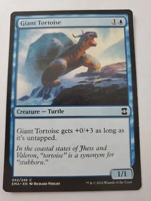 MTG Magic The Gathering Card Giant Tortoise Creature Turtle Blue Eternal Masters - Image 1 of 2