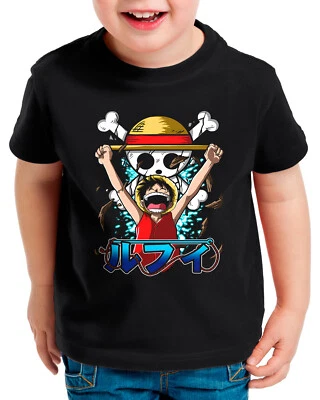 STYLE3 One King Luffy Kinder T-Shirt piece ruffy anime one japan luffy strohhut monkey