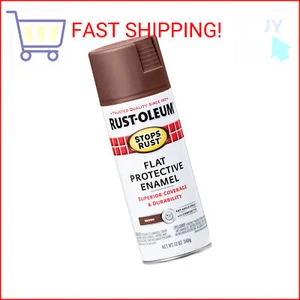 Rust-Oleum 214085 Stops Rust Spray Paint, 12 oz, Flat Brown - Picture 1 of 2