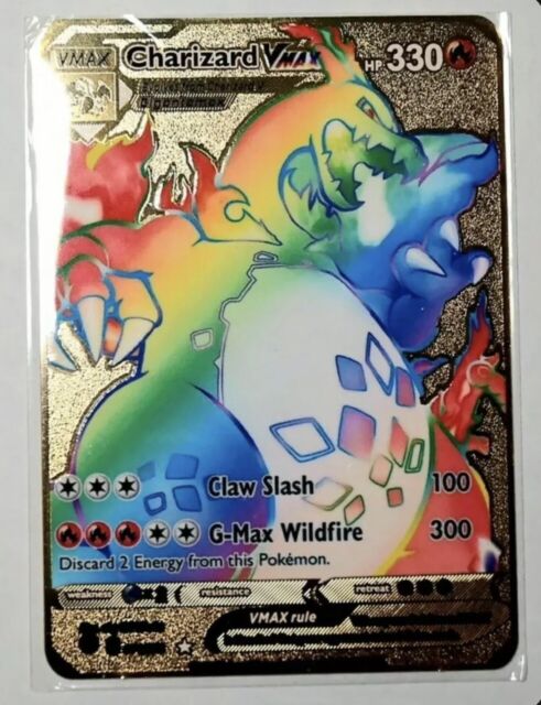 Carta Pokemon Colecionador De Metal Dourada Charizard Dx