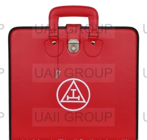 ROYAL ARCH CHAPTER APRON CASE - RED IMITATION LEATHER MM, WM, PROVINCIAL - Picture 1 of 3