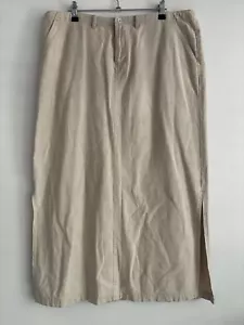 Millers Ladies Maxi Skirt Size 14 Linen Cotton Straight Natural Pockets Classic - Picture 1 of 15