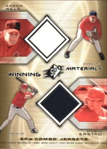 B1976- 2002 SPx Winning Materials Jersey Combos #WMSE Aaron Sele Darin Erstad - Picture 1 of 2