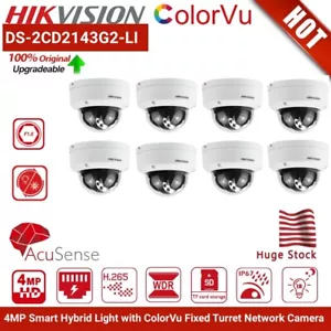 8P Hikvision 4MP Acusense Smart Hybrid Light DS-2CD2143G2-LI PoE IP Camera Dome - Picture 1 of 24