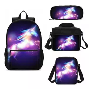 Mochila Escolar Grande Unicornio Mágico Niños Bolsa de Almuerzo Aislada Estuche para Plumas Lote Valor - Imagen 1 de 19