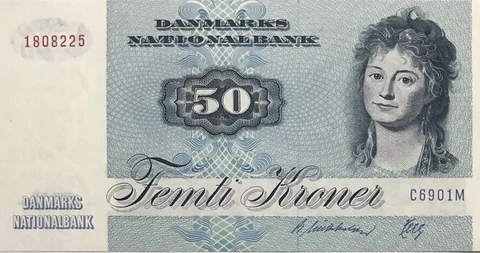 Denmark 50 Kroner 1990 P 5O i UNC Cover