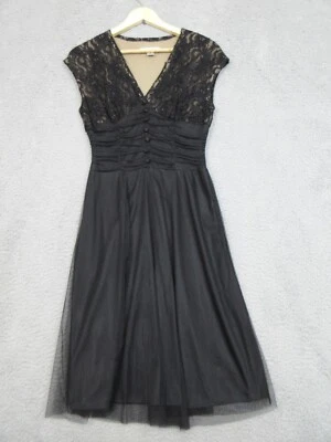 Coldwater Creek Dress Women 8 Black Dark Romance Whimsygoth Witchcore Gothcore - Image 1 of 4