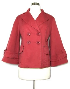 MILLARD FILLMORE Jacket Red Wide Sleeves Stretch Cotton Lined SMALL - Picture 1 of 4