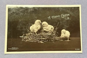 Postcard A Happy Easter Chicks Nest Robograph Real Photo RPPC 1907 Vintage - Picture 1 of 3