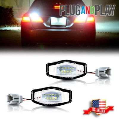 Se adapta a Honda Civic Acura MDX ILX ect blanco brillante luces LED luces de matrícula lámparas Foto 1 de 4