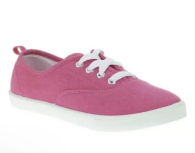 Faded Glory Girls' Lace-up Canvas Casual Shoe Size 5 - Image 1 of 2