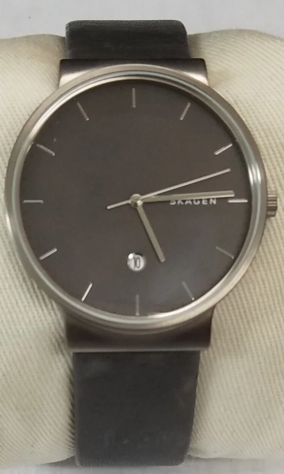 Модные мужские кварцевые часы Skagen Ancher SKW6320 серая кожа - Изображение 1 из 1