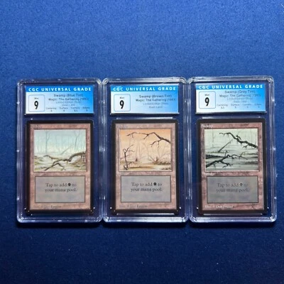 MTG Beta Set all 3 Swamp Versions  All CGC 9's  All Mint 1993 - Image 1 of 2