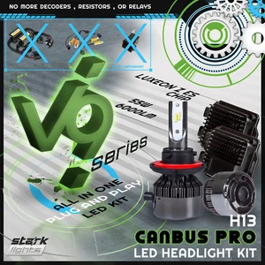 55W LED Canbus Hi Lo Headlight 6000K Kit Anti-Flickering / No Error - H13 9008 - Picture 1 of 6