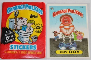 Garbage Pail Kids 1986 6th Series card #211b COY ROY + 1 Empty Wrapper - Picture 1 of 4