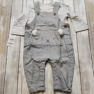 Carter's Baby Boys 2-Pc. Bear Overalls Set - NWT - Size 6 Months - Picture 1 of 5