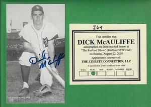 JD MCCARTHY POSTCARD DICK MCAULIFFE SIGNED DETROIT TIGERS - Picture 1 of 2