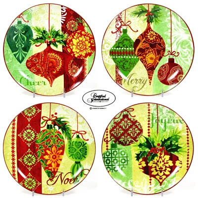Juego de 4 platos de postre certificados International VICTORIAN NAVIDAD 8,25" Foto 1 de 4