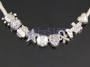 Wholesale 100 Tibetan Silver Bulk Lots Mix Beads Fit Charm Bracelet ZN012 - Picture 1 of 4