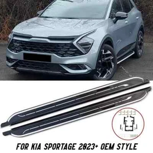 FOR KIA SPORTAGE 2023+ OEM STYLE ALUMINIUM PAIR RUNNING BOARDS SIDE STEPS BLACK - Picture 1 of 6
