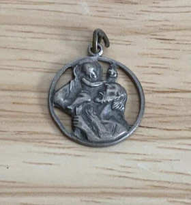 Vintage-Signed STERLING, Catholic Jesus Cross Man Medal Charm Or Pendant - Picture 1 of 9