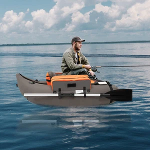 Portable Inflatable Fishing Boat Raft,Backrest Adjustable Angle, Blow Up Boat - Picture 1 of 23
