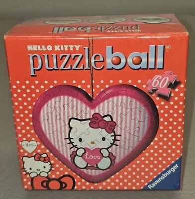2009 Ravensburger Hello Kitty Red Heart 60 pc Puzzle Ball Valentines NEW Sealed  - Image 1 of 4