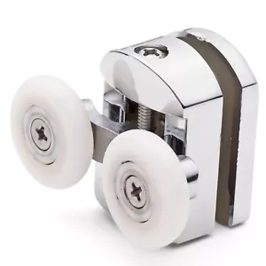 2 x Doble Top Ducha Puerta Rodillos/Corredores/Guías/Ruedas 23mm de diámetro L105 - Imagen 1 de 4