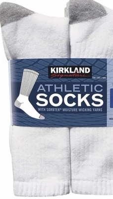 3 pares de calcetines blancos deportivos Kirkland Signature para hombre Foto 1 de 4