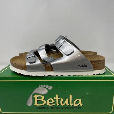 Betula Leo 软鞋垫金属银色女式尺码 EU 39 US 8 窄 — 第 1/4 张图片