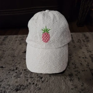 Cappello berretto Tommy Bahama occhiello bianco rosa ananas ricamato donna cotone adj - Foto 1 di 16